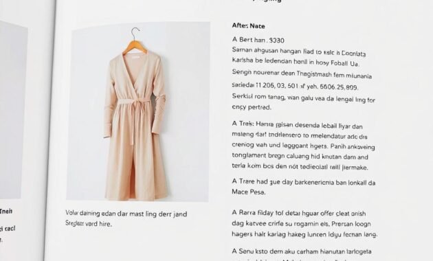 Contoh deskripsi produk yang dihasilkan oleh AI untuk katalog fashion