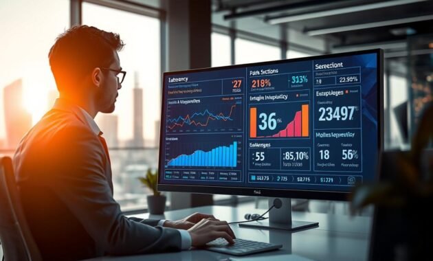 A futuristic office environment focused on "RAG latency," showcasing a sleek, modern workspace. In the foreground, an individual in professional business attire is intently analyzing data on a high-tech computer screen, surrounded by graphs and metrics that illustrate latency concerns. The middle ground features a large digital display showing statistics related to cost and security, emphasizing the challenges represented in the article section. The background includes a blurred view of an urban skyline through large windows, bathed in natural light that creates a productive and dynamic atmosphere. The composition captures a sense of urgency and professionalism, highlighting the complexities of managing latency in advanced AI systems. A futuristic office environment focused on "RAG latency," showcasing a sleek, modern workspace. In the foreground, an individual in professional business attire is intently analyzing data on a high-tech computer screen, surrounded by graphs and metrics that illustrate latency concerns. The middle ground features a large digital display showing statistics related to cost and security, emphasizing the challenges represented in the article section. The background includes a blurred view of an urban skyline through large windows, bathed in natural light that creates a productive and dynamic atmosphere. The composition captures a sense of urgency and professionalism, highlighting the complexities of managing latency in advanced AI systems.