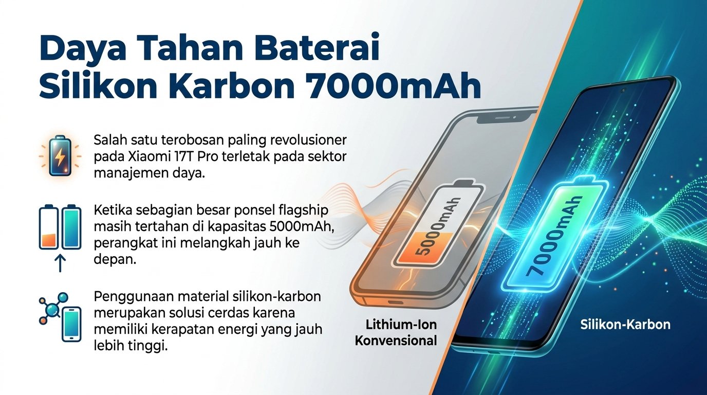 Daya Tahan Baterai Silikon Karbon 7000mAh