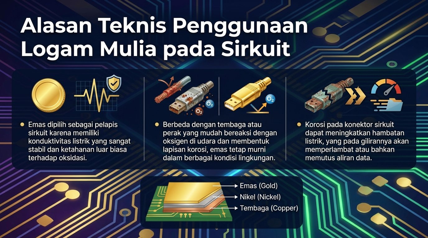 Alasan Teknis Penggunaan Logam Mulia pada Sirkuit
